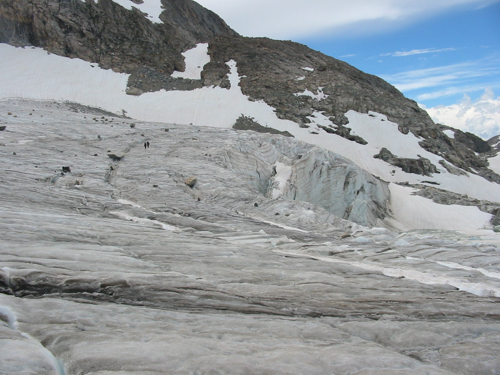 Peter and Olid wandering on Sourdough glacier's ice cliffs