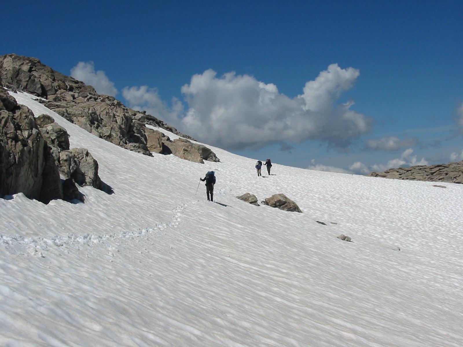 crossing the first snow field