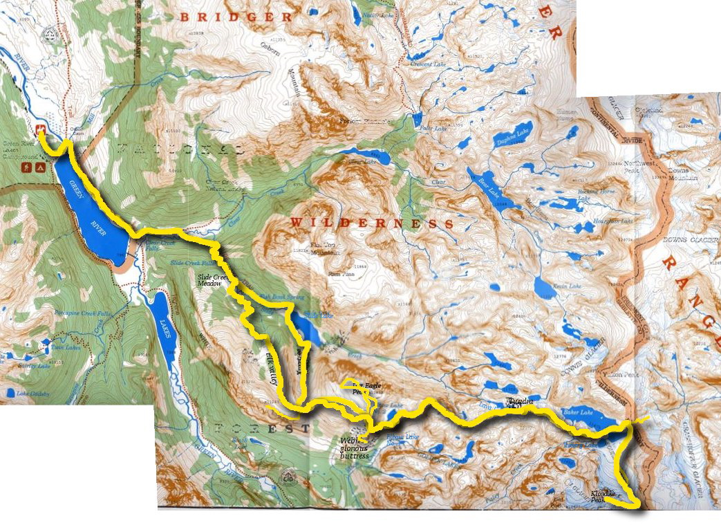 Trail to Baker Lake (Earth Walk Press map)